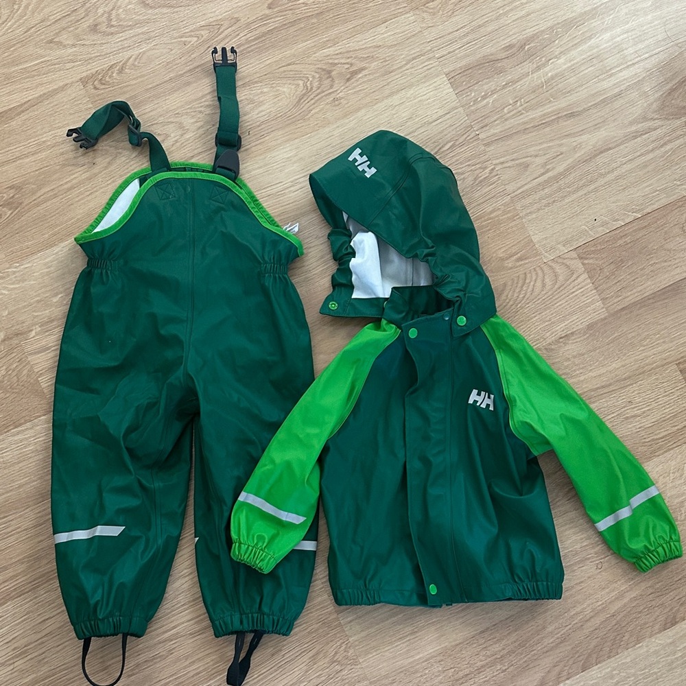 Helly Hansen Kids' Green Rain Gear Set